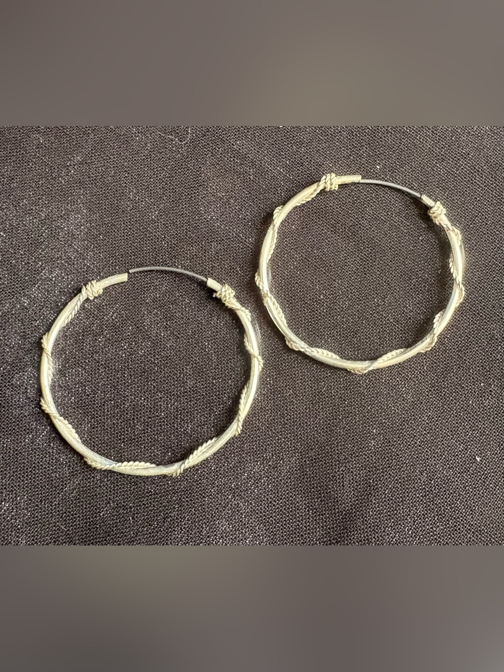 Silver Braided Hoop Earrings - Women Jewelry